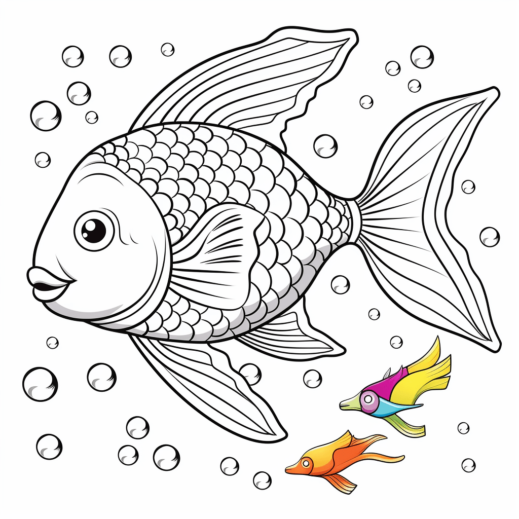 Regenbogenfisch trifft Seestern Ausmalbild und Malvorlage