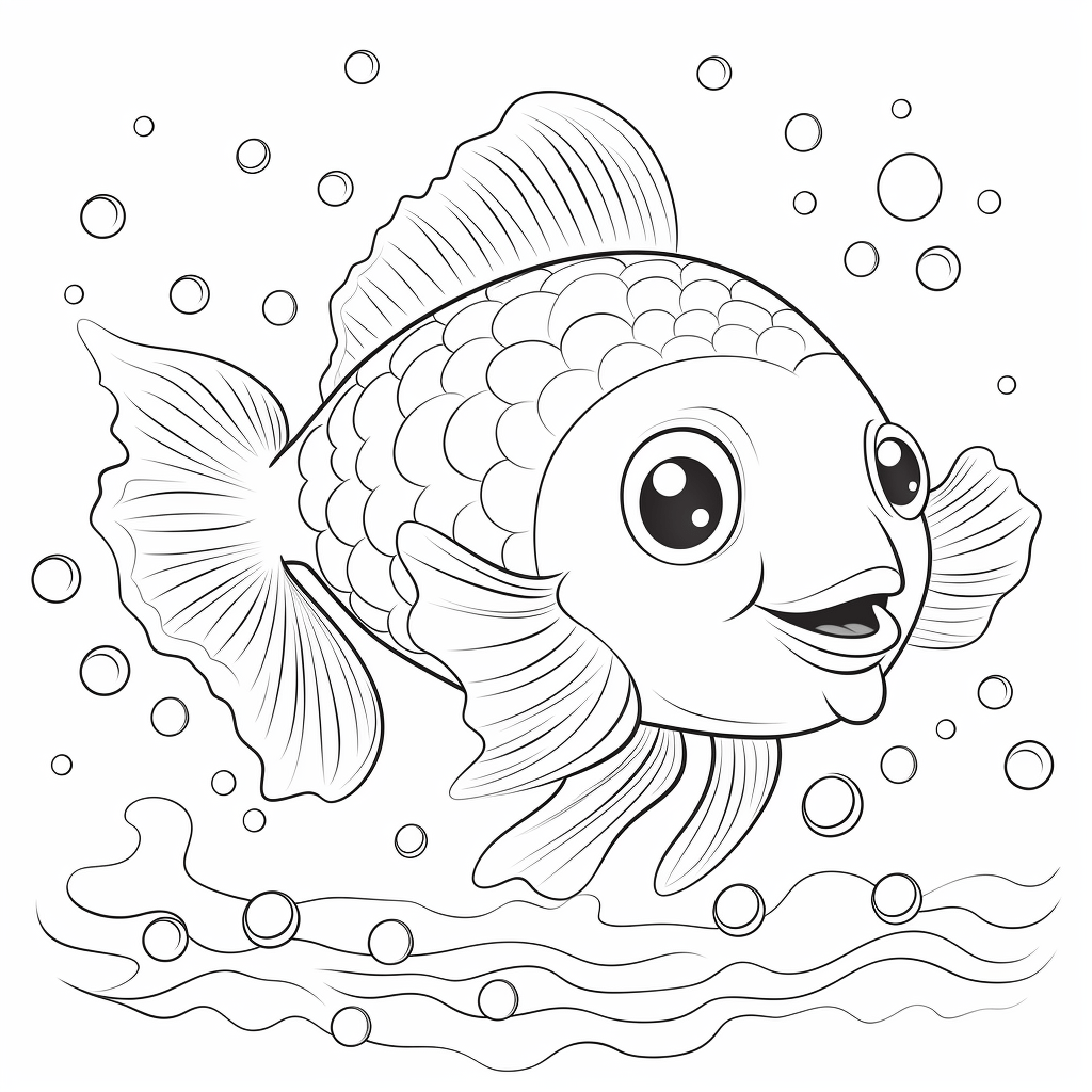Regenbogenfisch umschwirrt Quallen Ausmalbild und Malvorlage