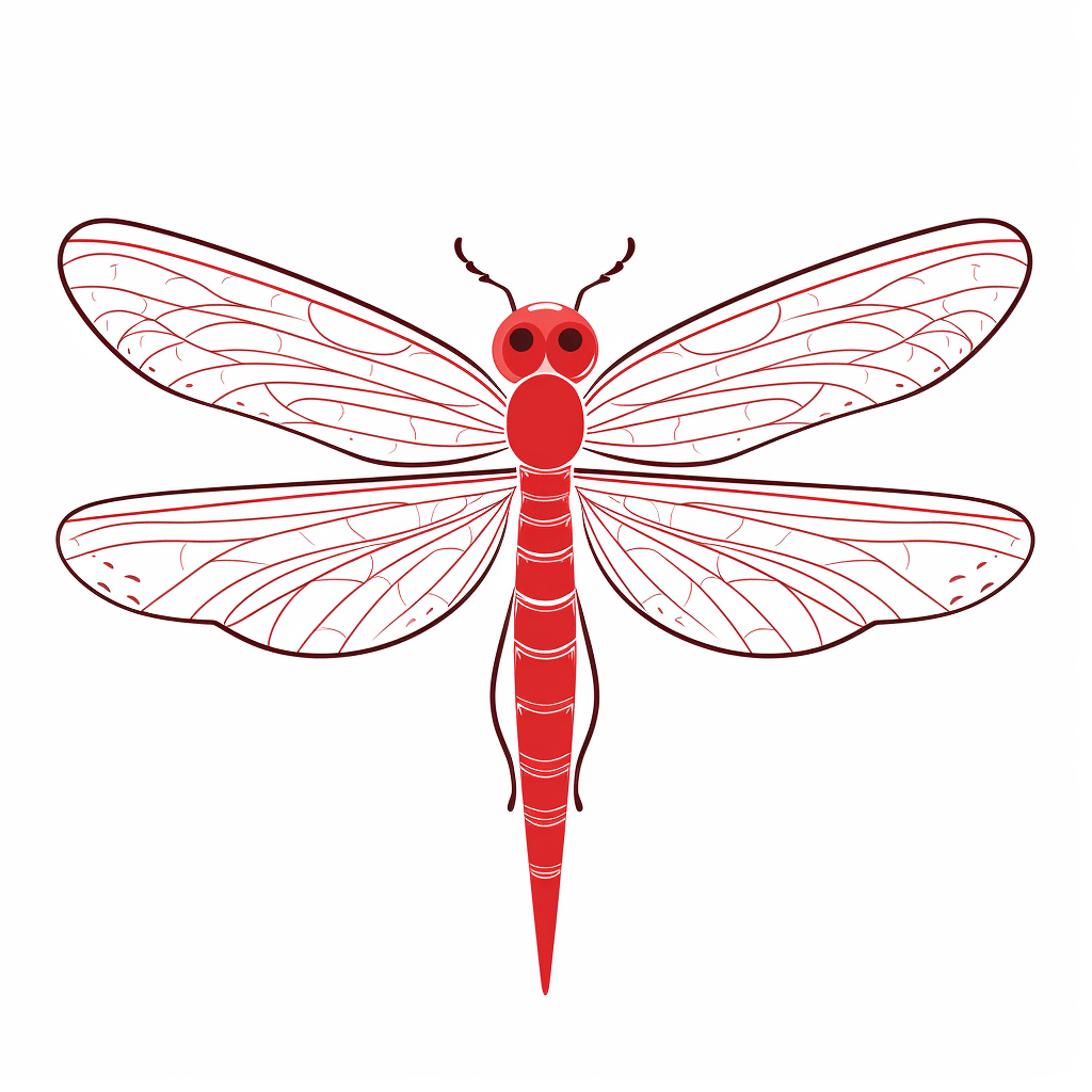 Rubinrote Libelle Ausmalbild und Malvorlage