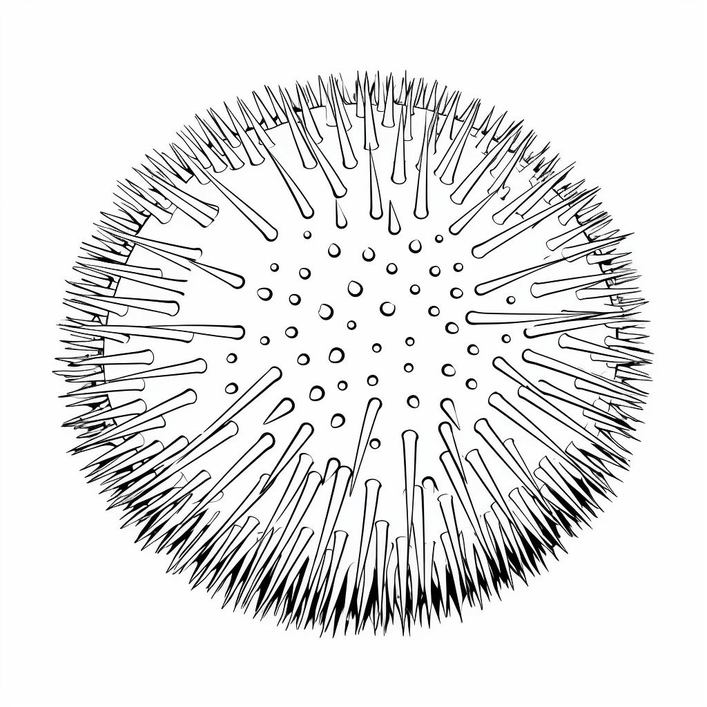 Runder Seeigel Ausmalbild und Malvorlage