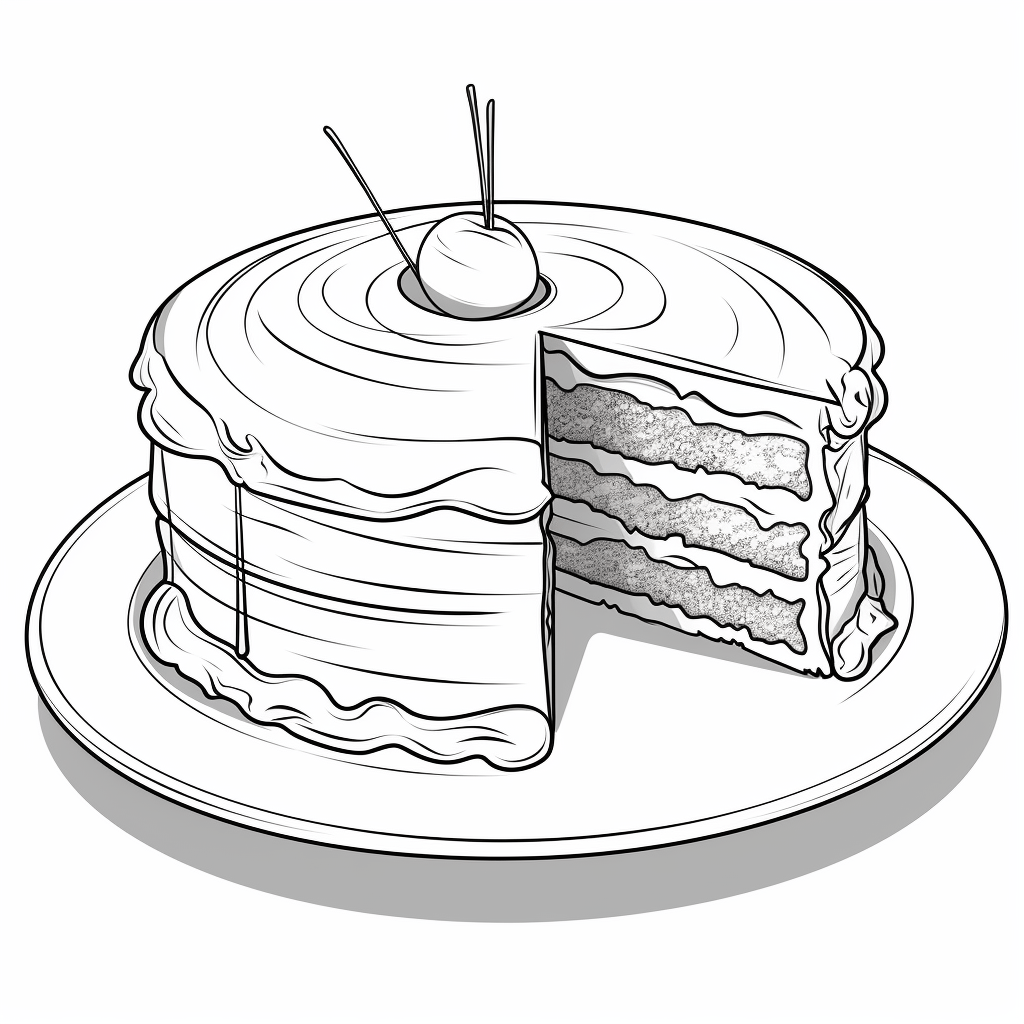 Schabe ruiniert Kuchen Ausmalbild und Malvorlage