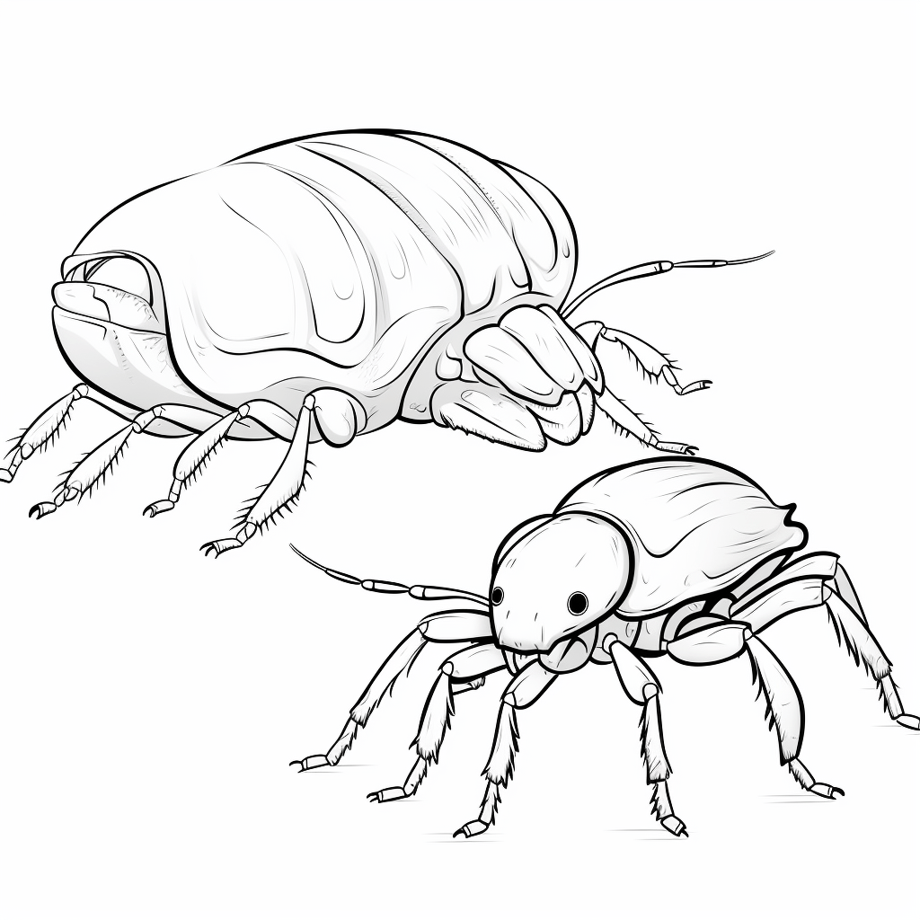 Schabe und Spinne Ausmalbild und Malvorlage