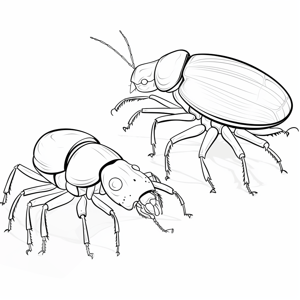 Schabe wird von Spinne gefangen Ausmalbild und Malvorlage