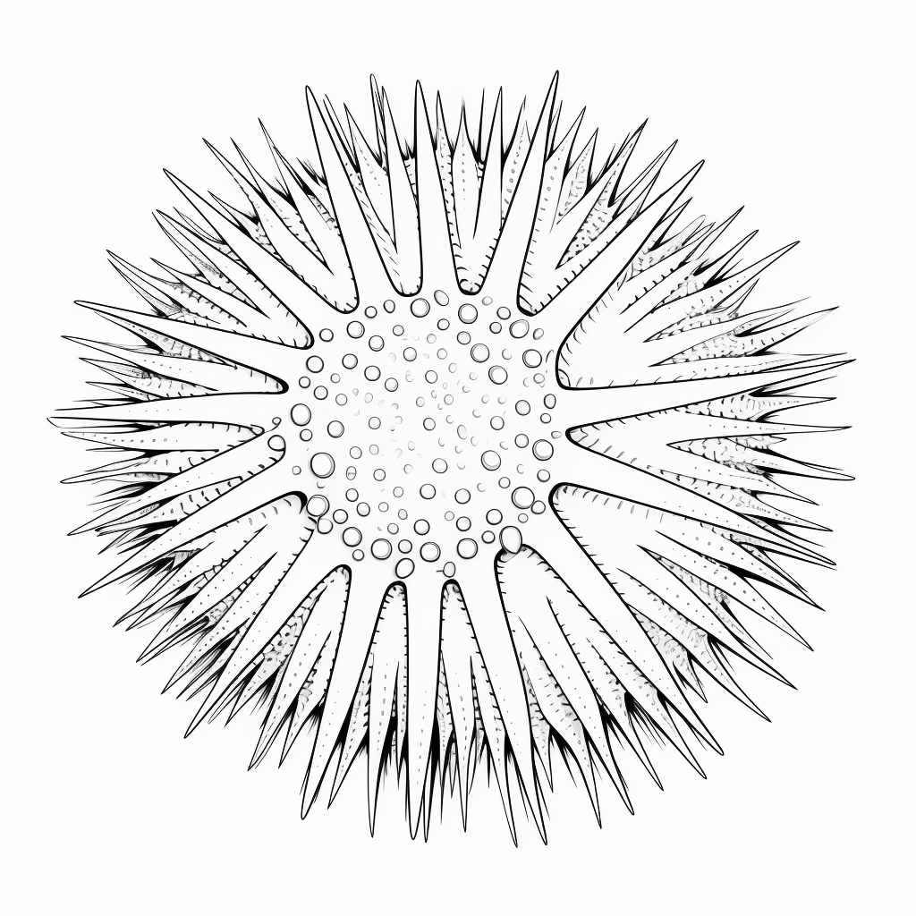 Schattiger Seeigel Ausmalbild und Malvorlage