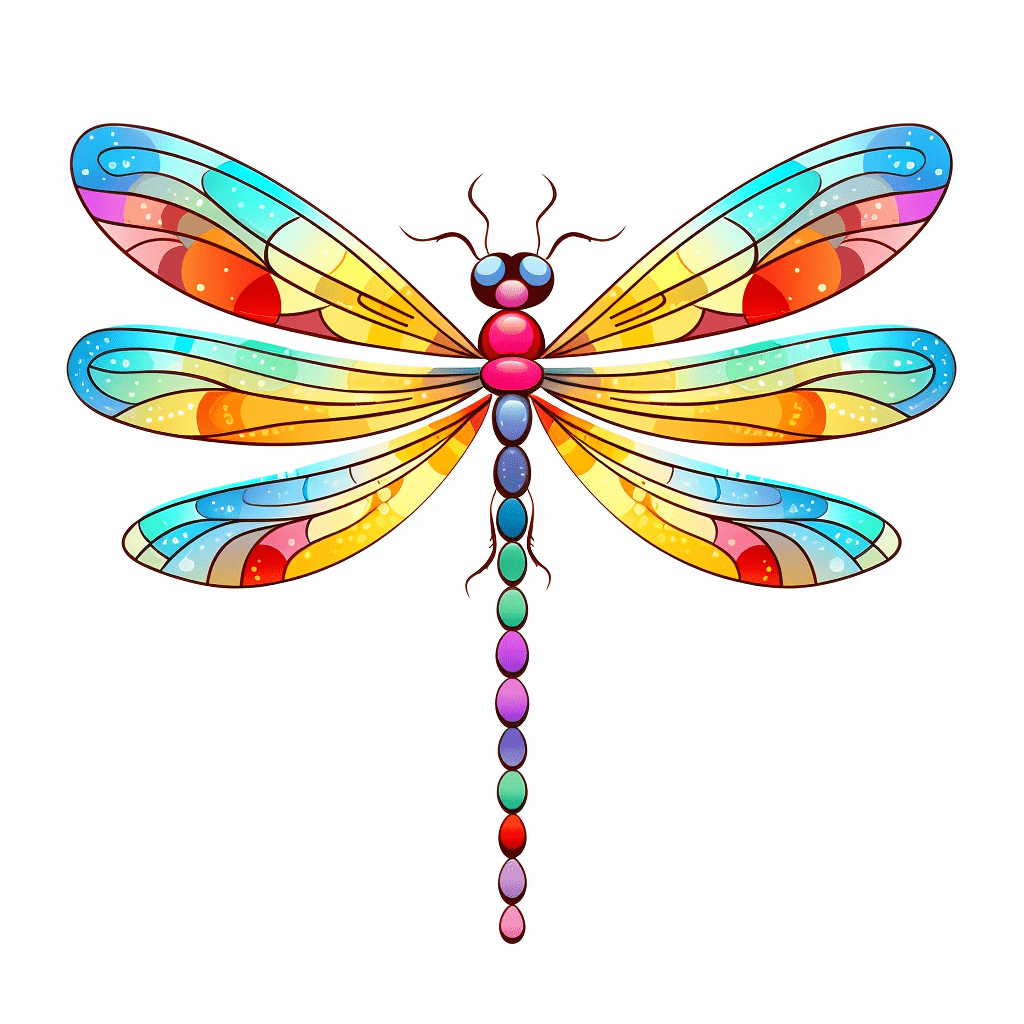 Schillernde Libelle Ausmalbild und Malvorlage