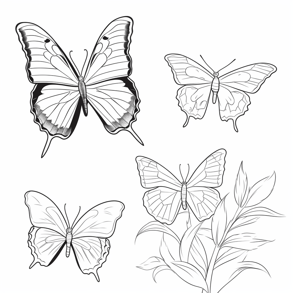 Schmetterling und Fliege tanzen zusammen Ausmalbild und Malvorlage