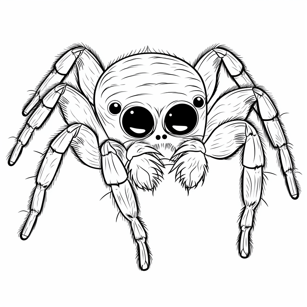 Schnarchende Springspinne Ausmalbild und Malvorlage