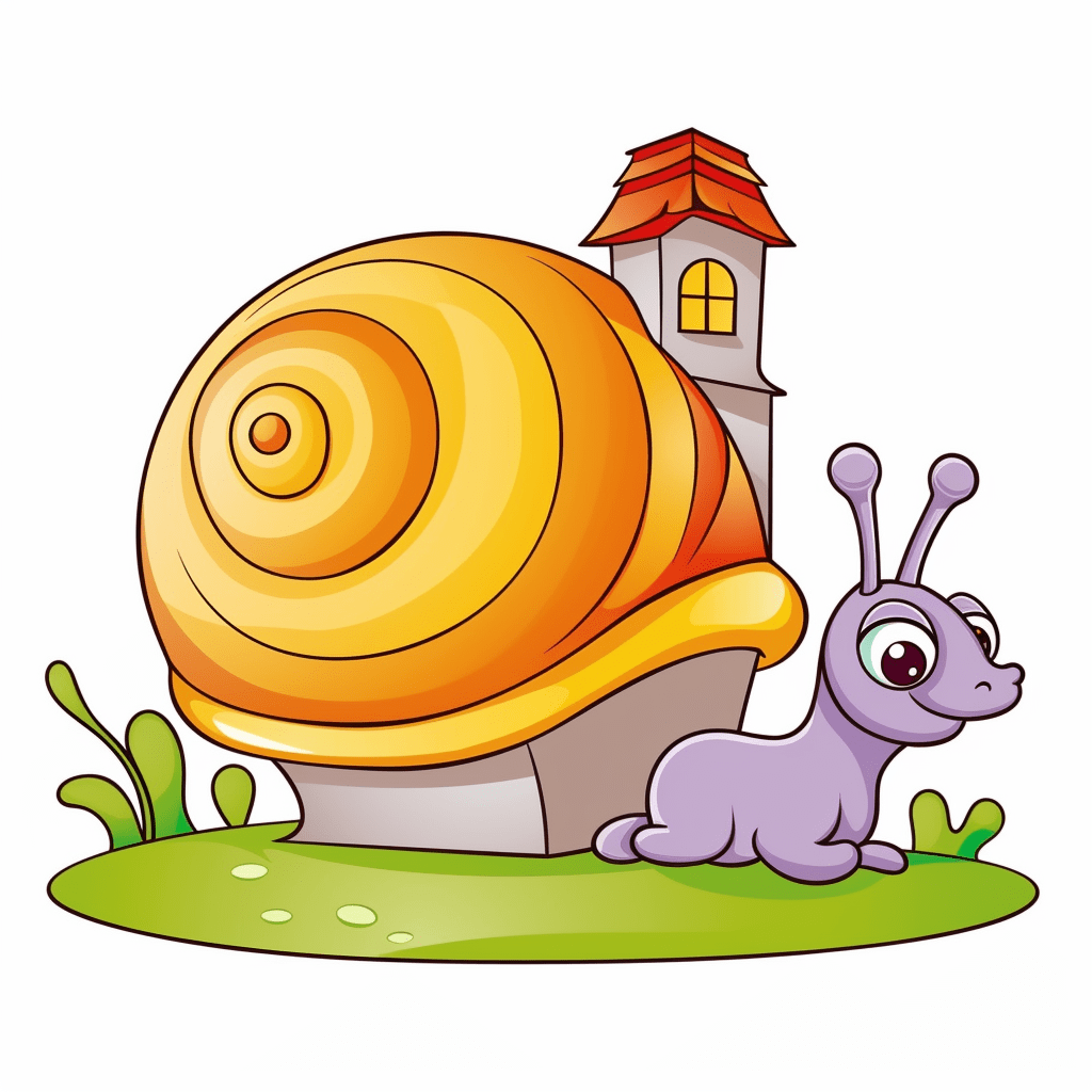 Schnecke kriecht mit Haus Ausmalbild und Malvorlage