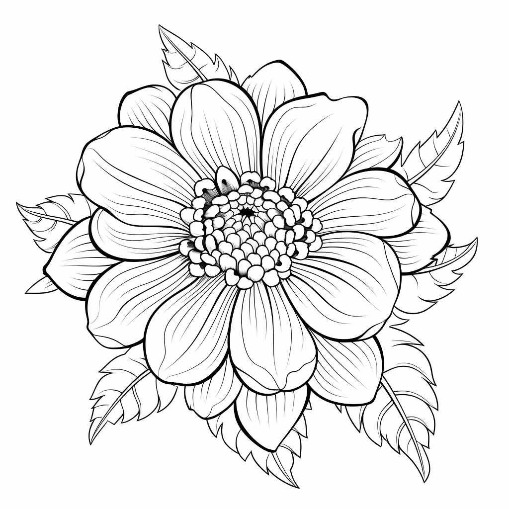 Schwarze Witwe in einer Blüte getarnt Ausmalbild und Malvorlage