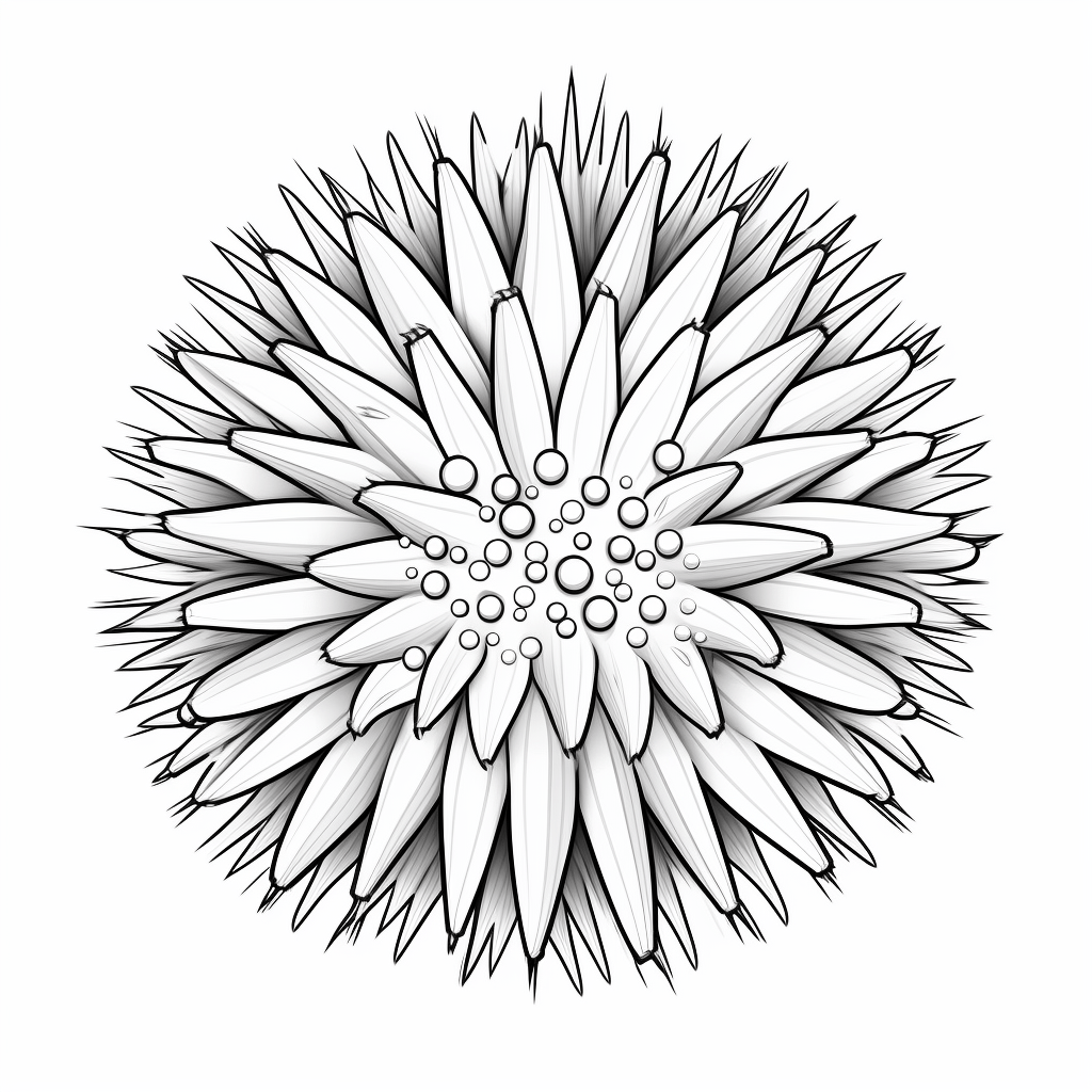 Seeigel mit kurzen Stacheln Ausmalbild und Malvorlage