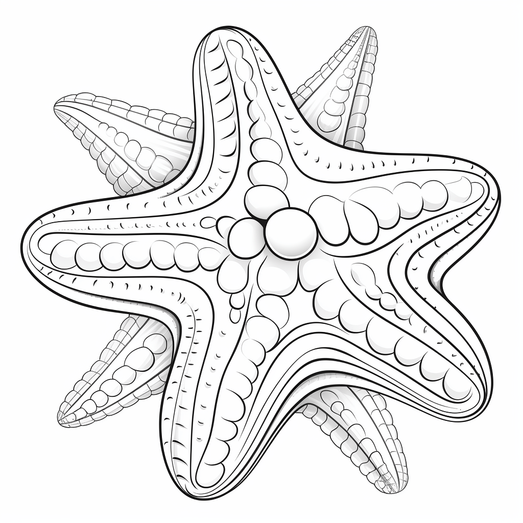 Seestern in Muschel Ausmalbild und Malvorlage
