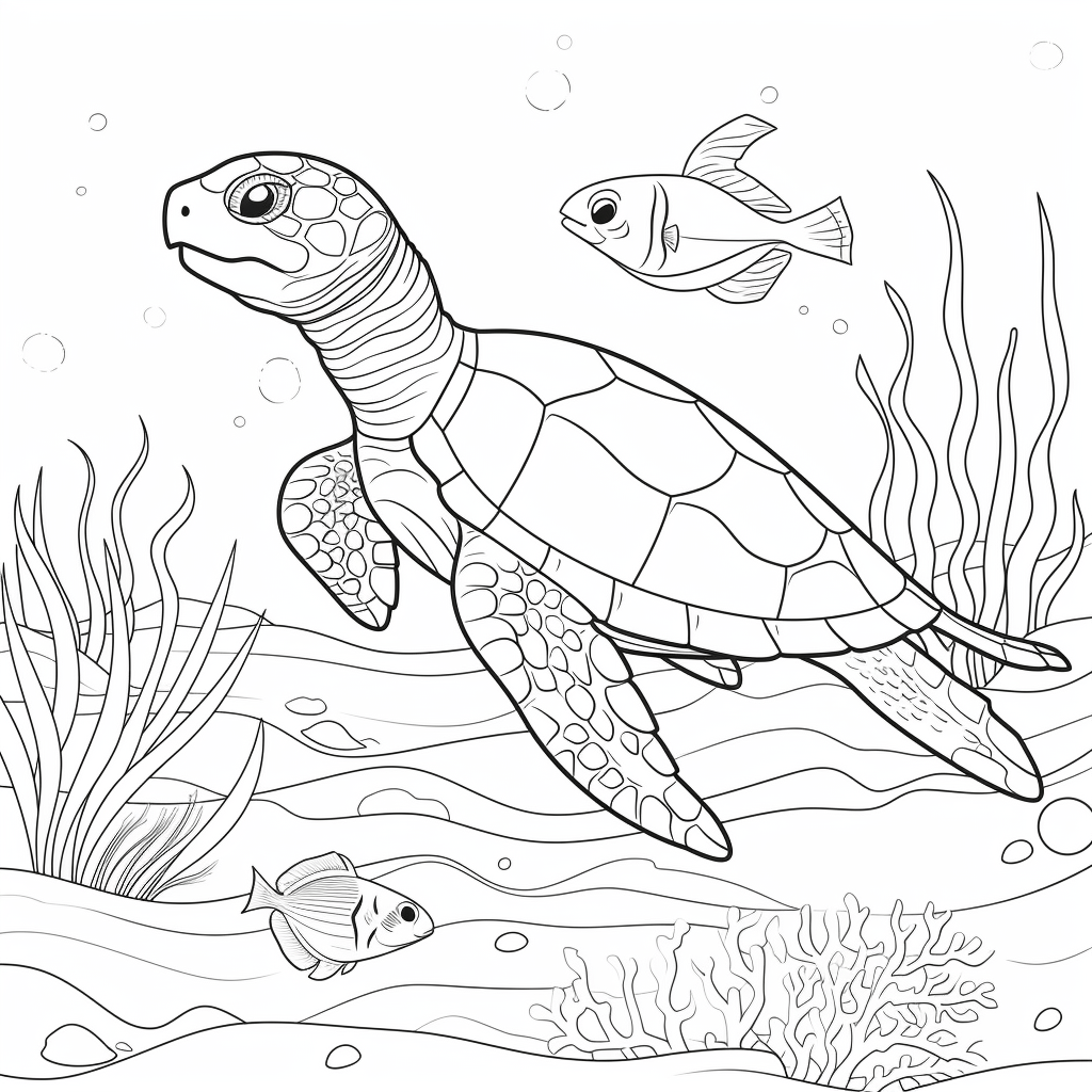 Seestern unterrichtet Schildkröte im Tanzen Ausmalbild und Malvorlage