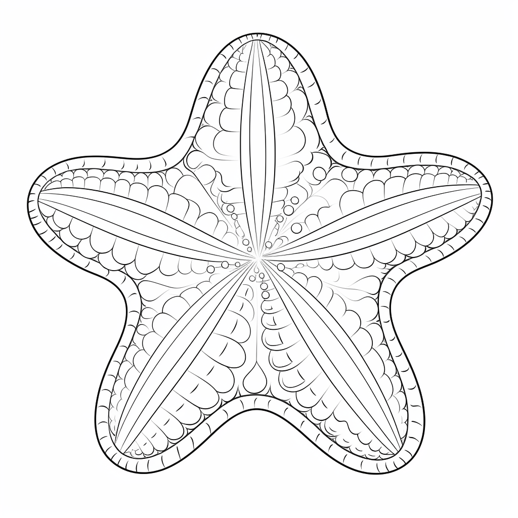 Seestern versteckt sich in Muschel Ausmalbild und Malvorlage