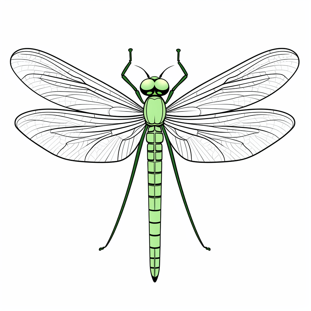 Smaragdgrüne Libelle Ausmalbild und Malvorlage