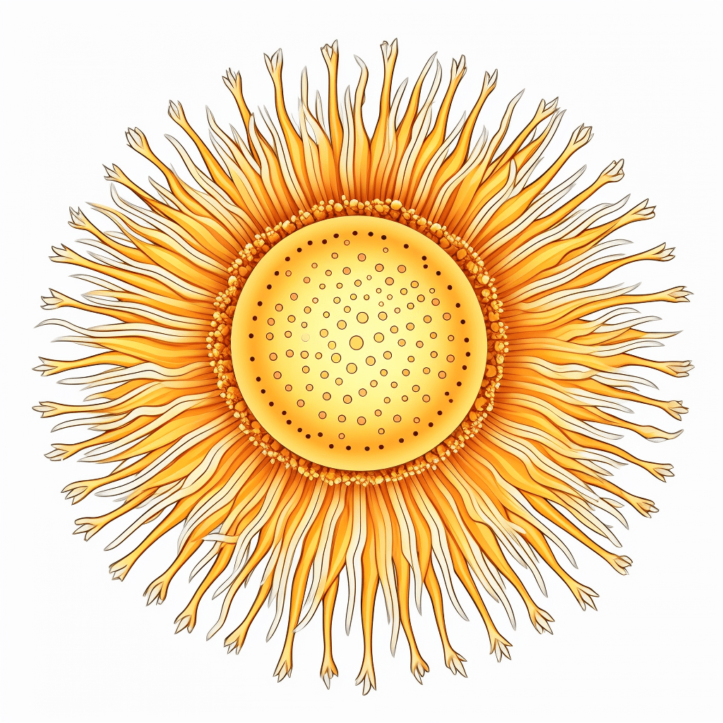 Sonnengelber oder Feueroranger Seeigel Ausmalbild und Malvorlage