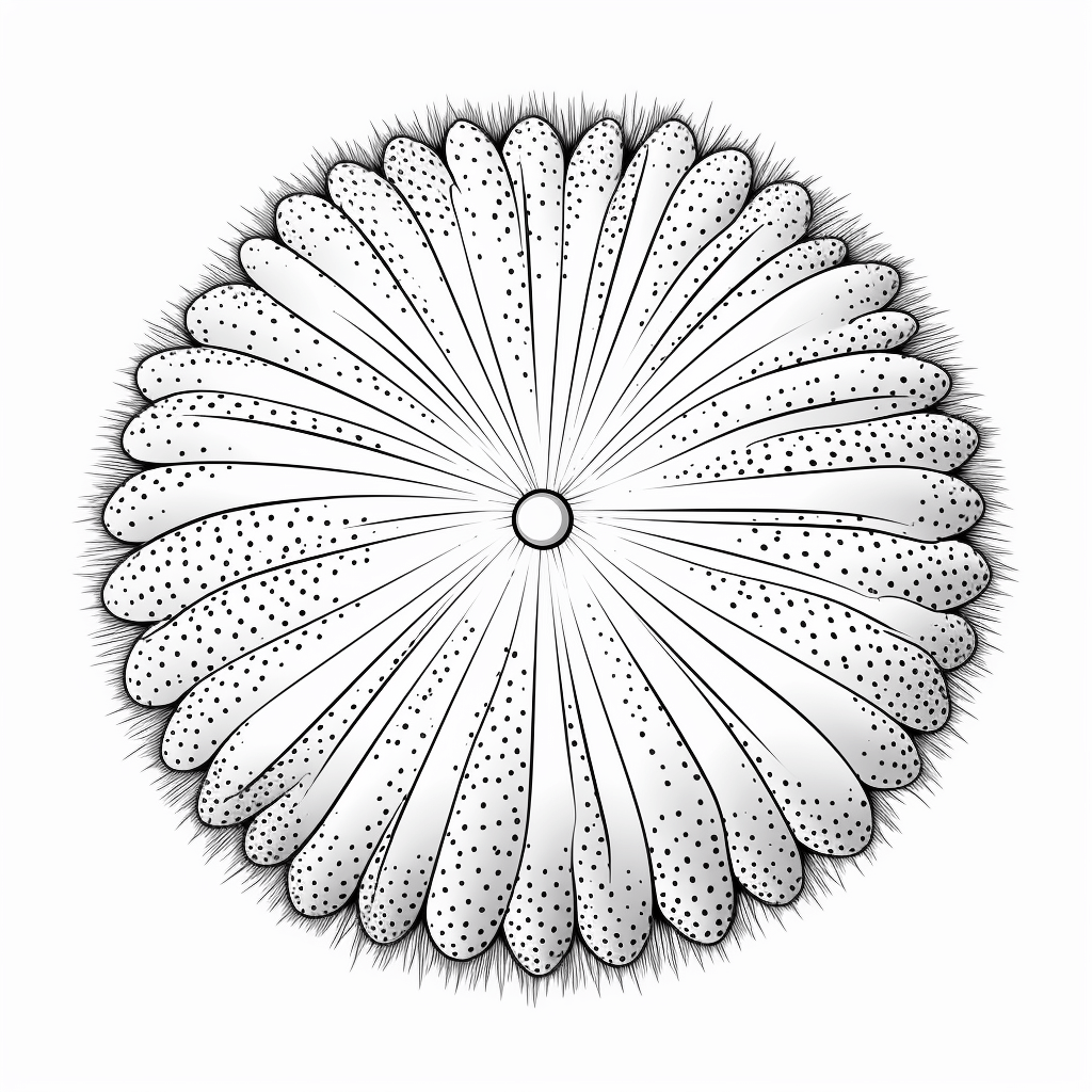 Sphärischer Seeigel Ausmalbild und Malvorlage