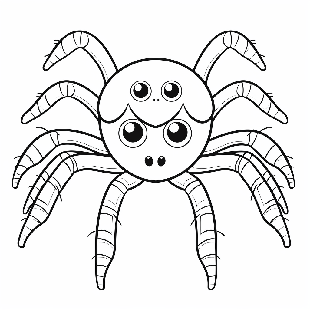 Spinne hat bunte Beine Ausmalbild und Malvorlage