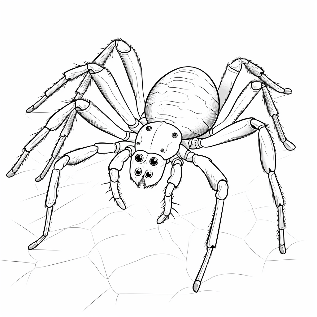 Spinne jagt Weberknecht Ausmalbild und Malvorlage