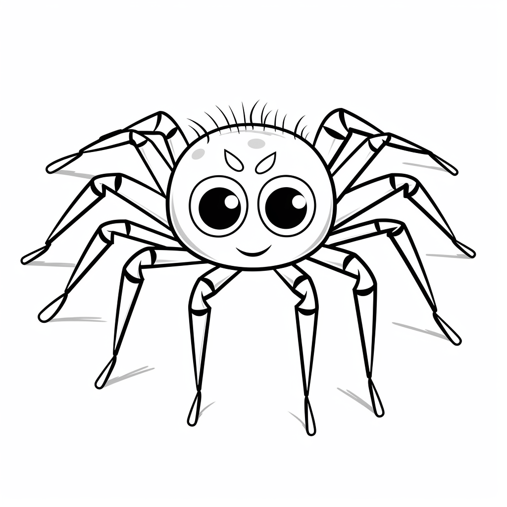 Spinne klettert an der Wand (Kleine Winkelspinne) Ausmalbild und Malvorlage