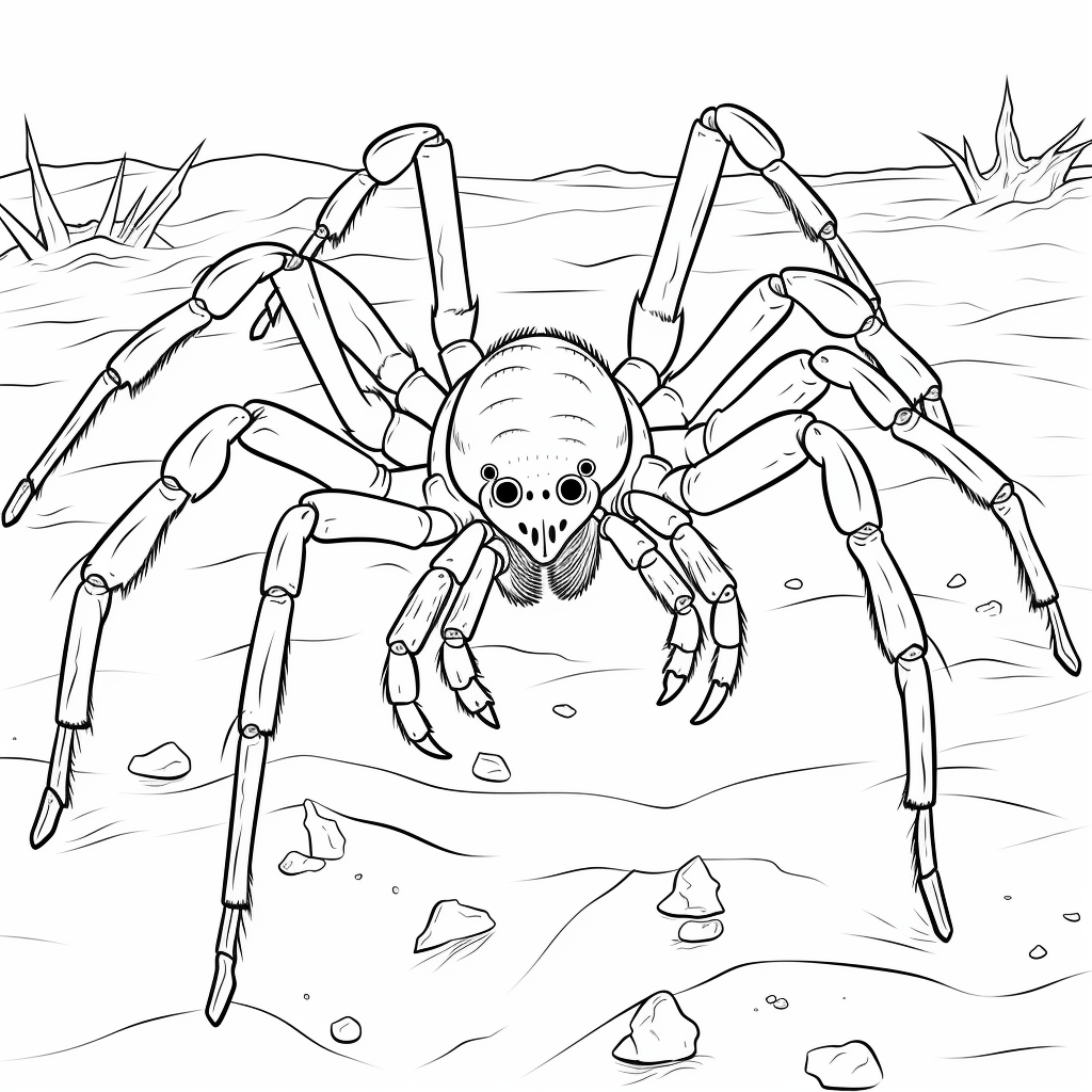 Spinne mit Netz Ausmalbild und Malvorlage