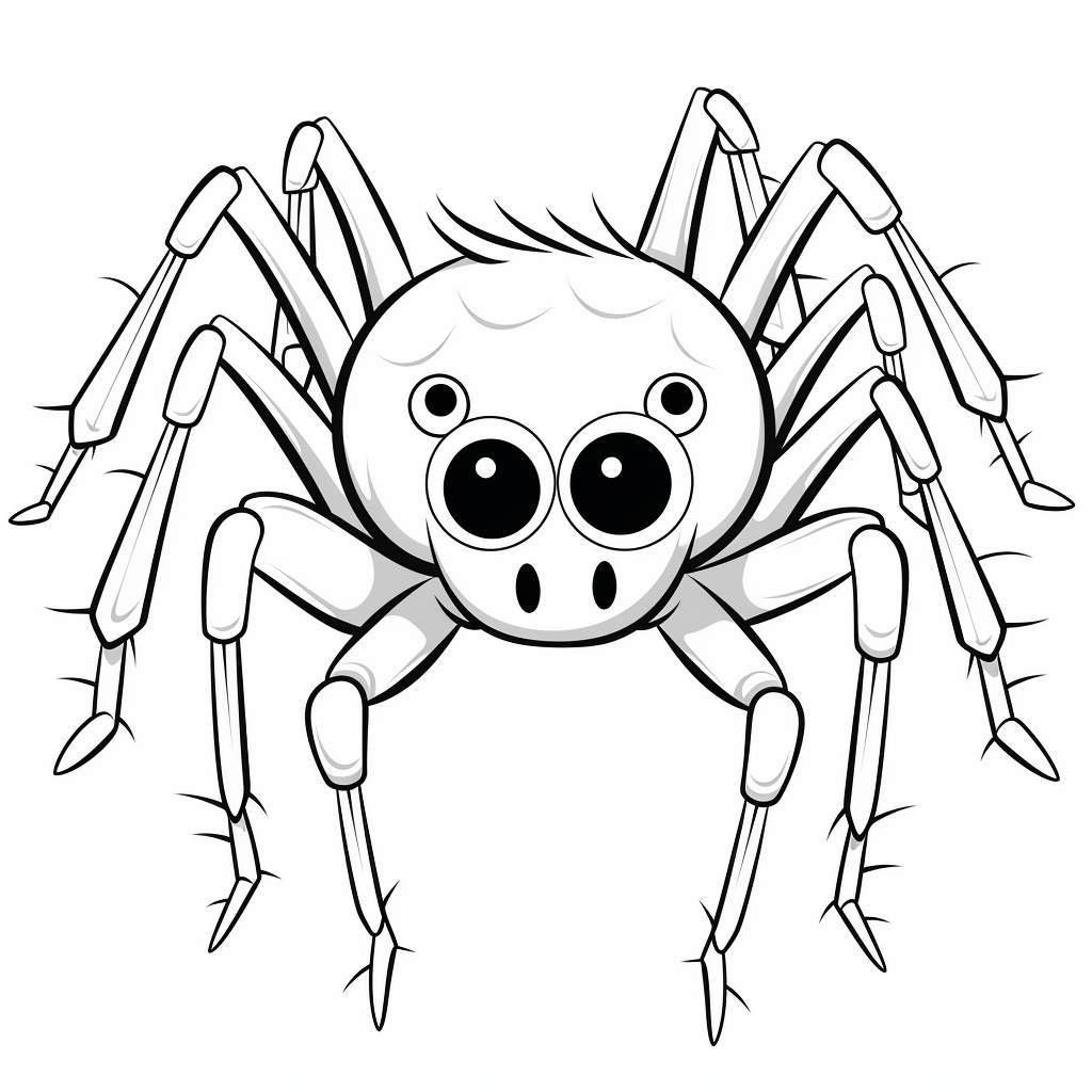 Spinne mit gelben Streifen auf den Beinen (Zebraspinne) Ausmalbild und Malvorlage