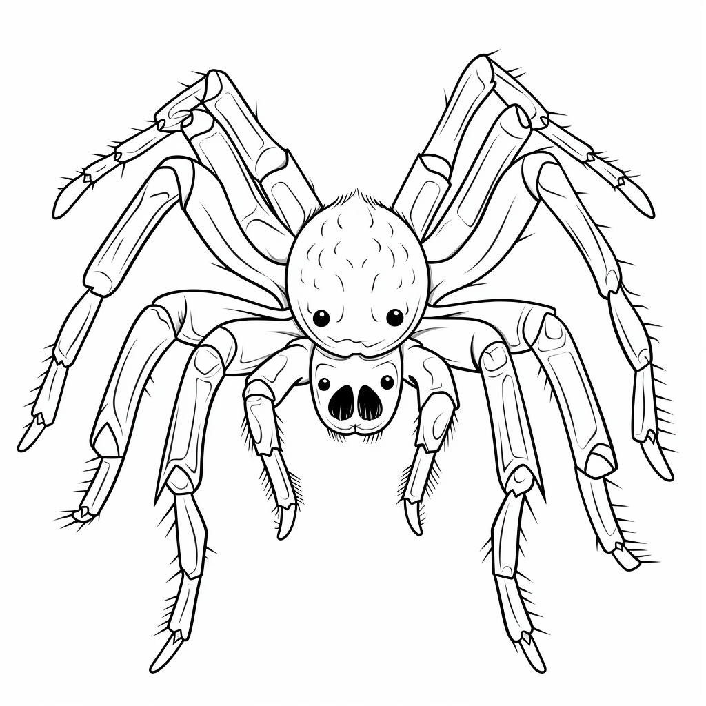 Spinne mit großen Augen (Springspinne) Ausmalbild und Malvorlage