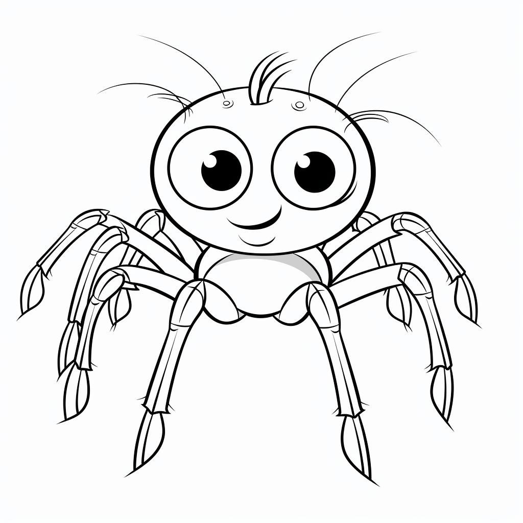 Springspinne grüßt freundlich Ausmalbild und Malvorlage