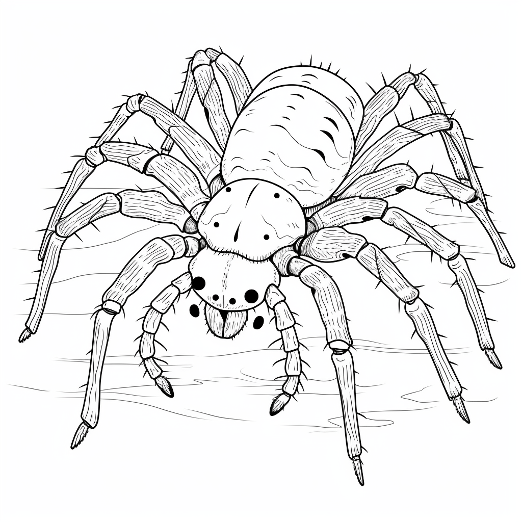 Springspinne hebt Bein zum Winken Ausmalbild und Malvorlage