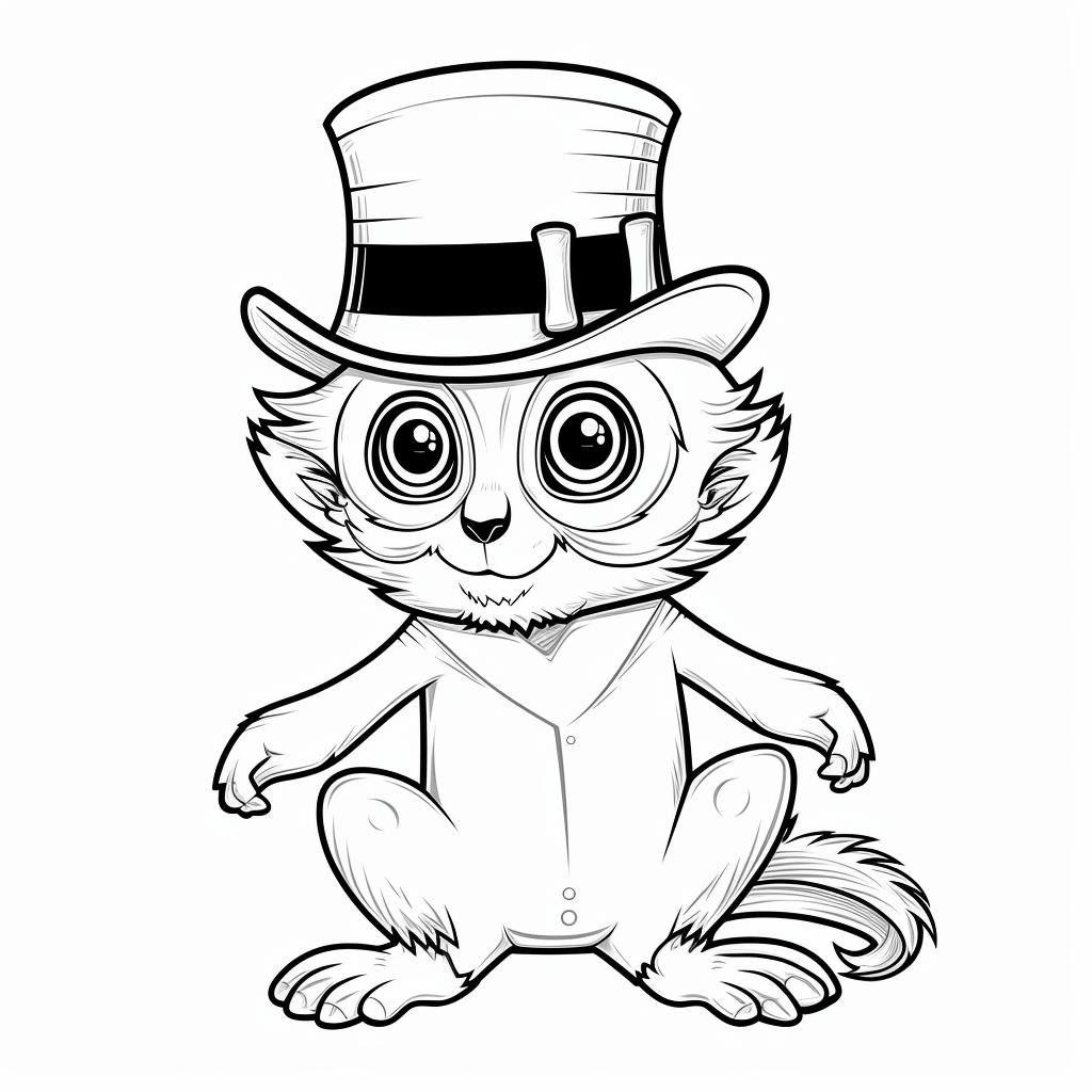 Springspinne trägt einen Hut Ausmalbild und Malvorlage