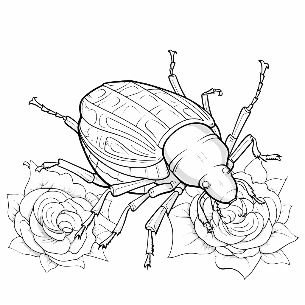 Stinkkäfer zerstört Parfüm Ausmalbild und Malvorlage