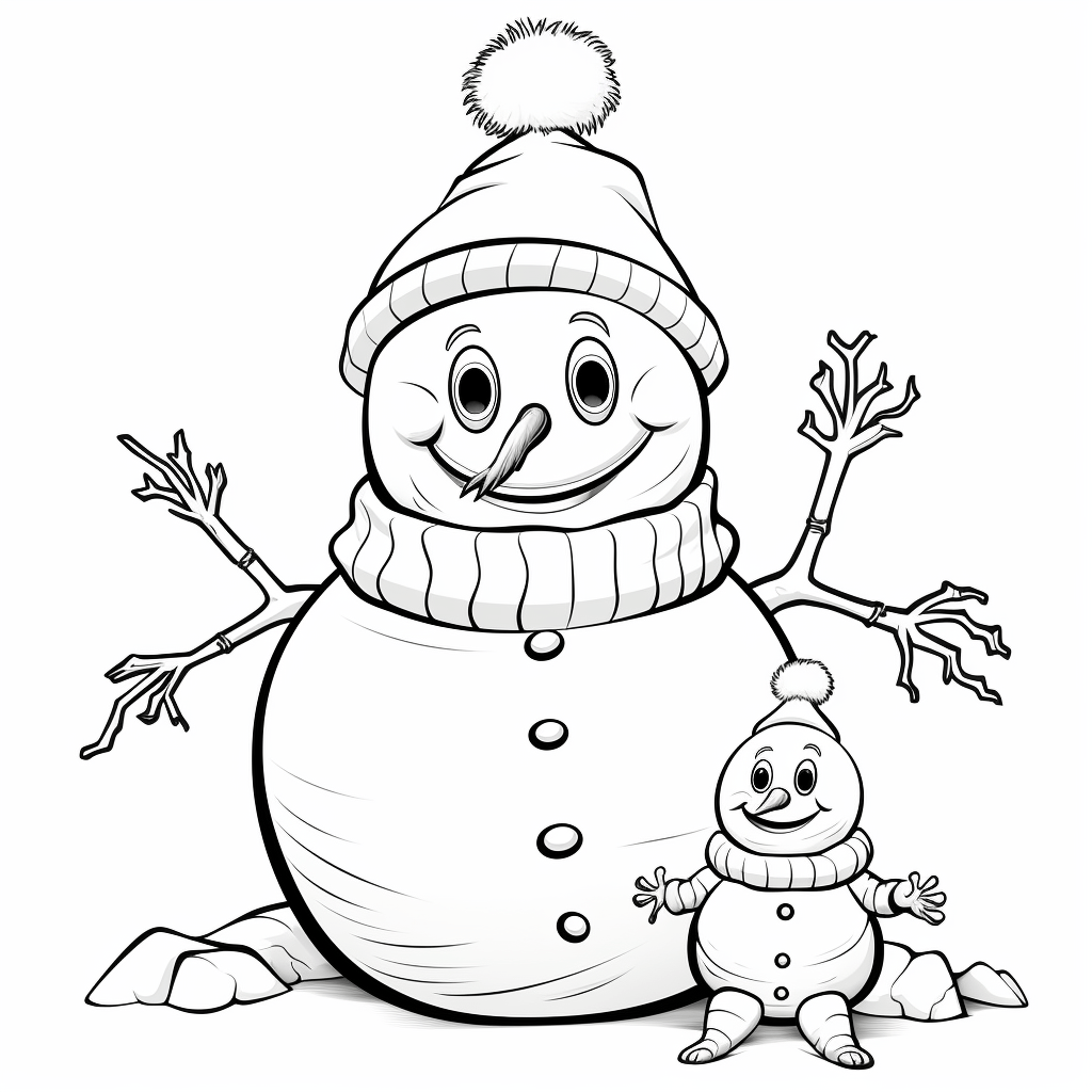 Tarantel mit Schneemann Ausmalbild und Malvorlage
