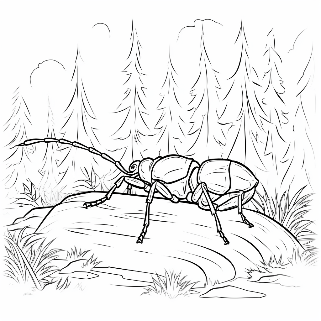 Wald bietet Zecke Schutz Ausmalbild und Malvorlage