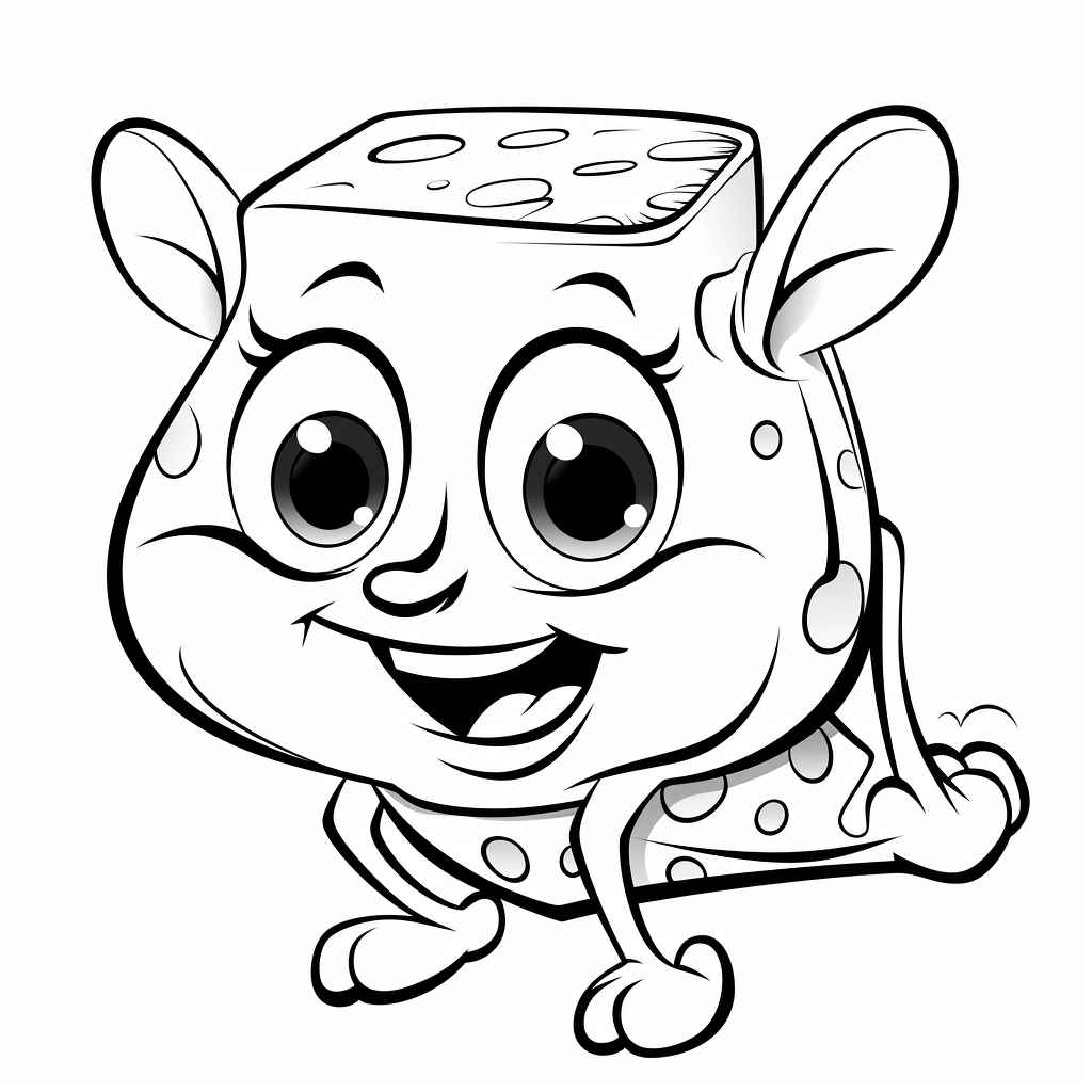 Wanze mit Käse Ausmalbild und Malvorlage