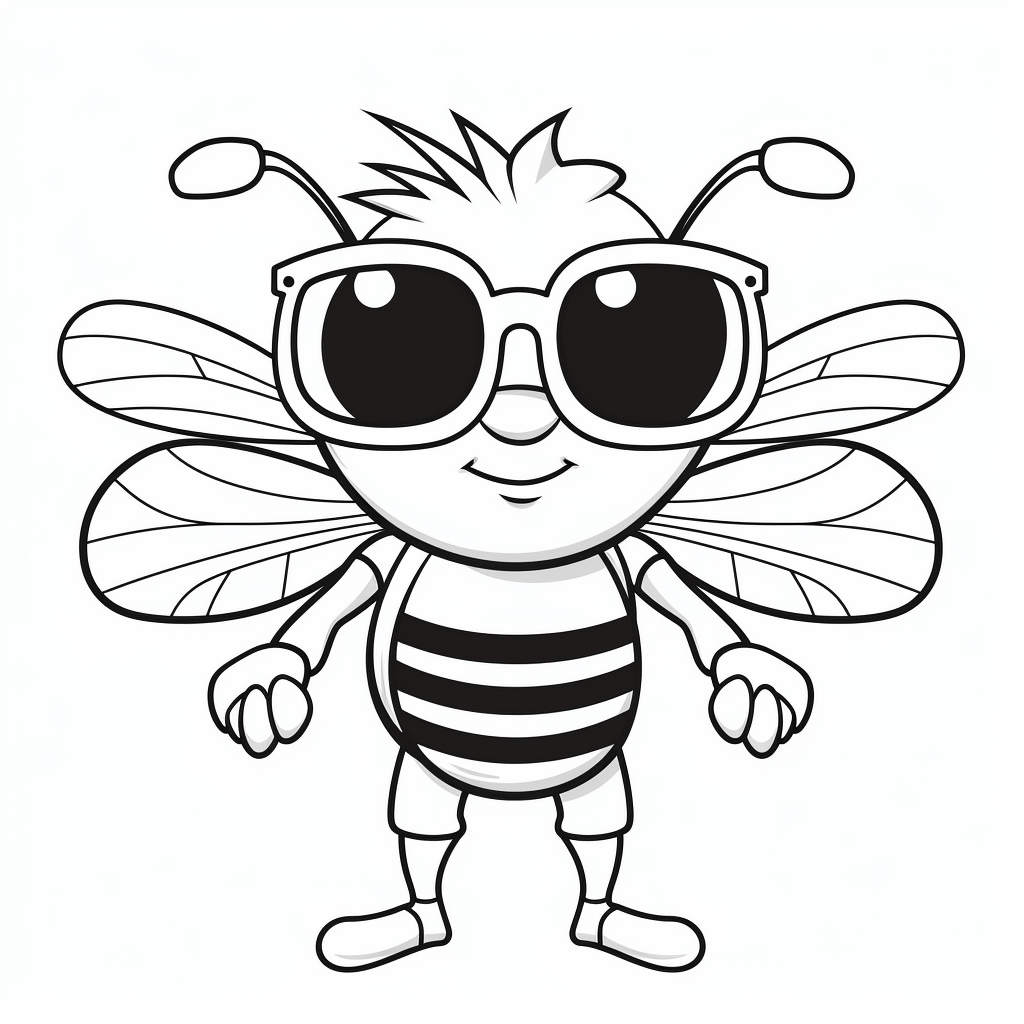 Wanze mit Sonnenbrille Ausmalbild und Malvorlage