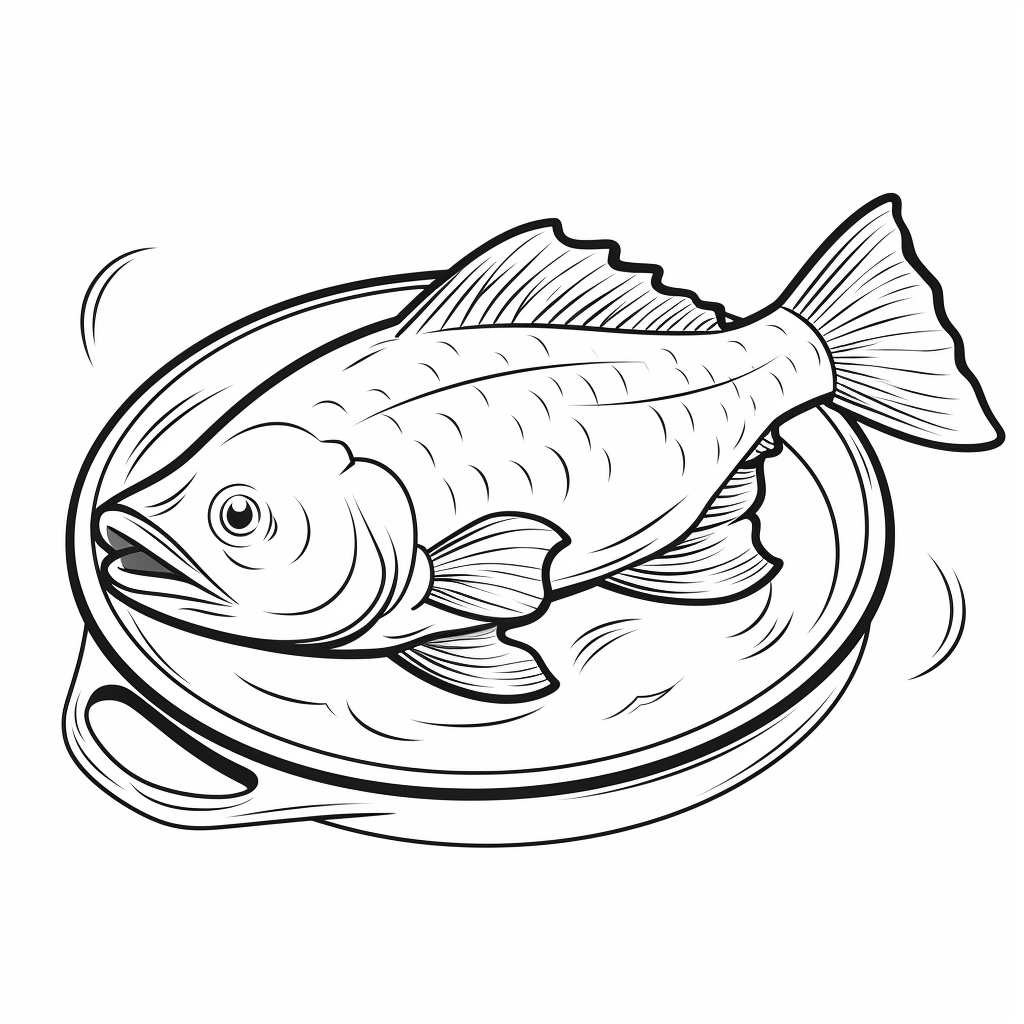 Wels duftet in der Pfanne Ausmalbild und Malvorlage