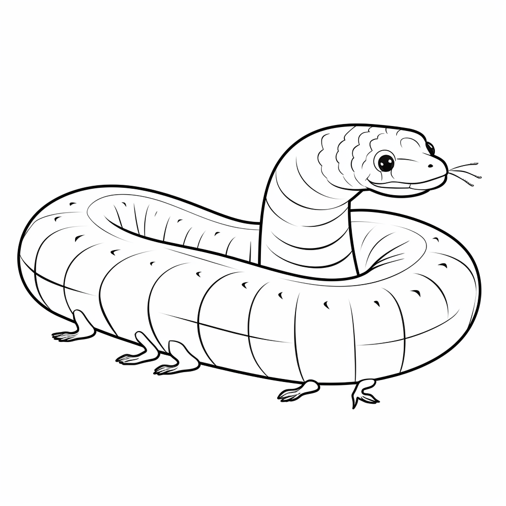 Wurm mit dickem Körper Ausmalbild und Malvorlage