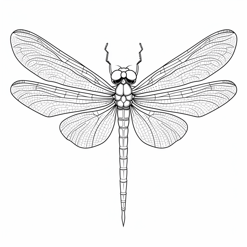 Zarte Libelle Ausmalbild und Malvorlage