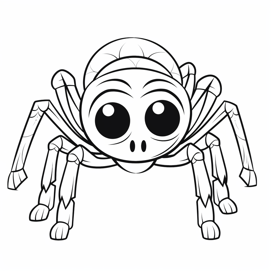 Zebraspinne blinzelt mit ihren Augen Ausmalbild und Malvorlage