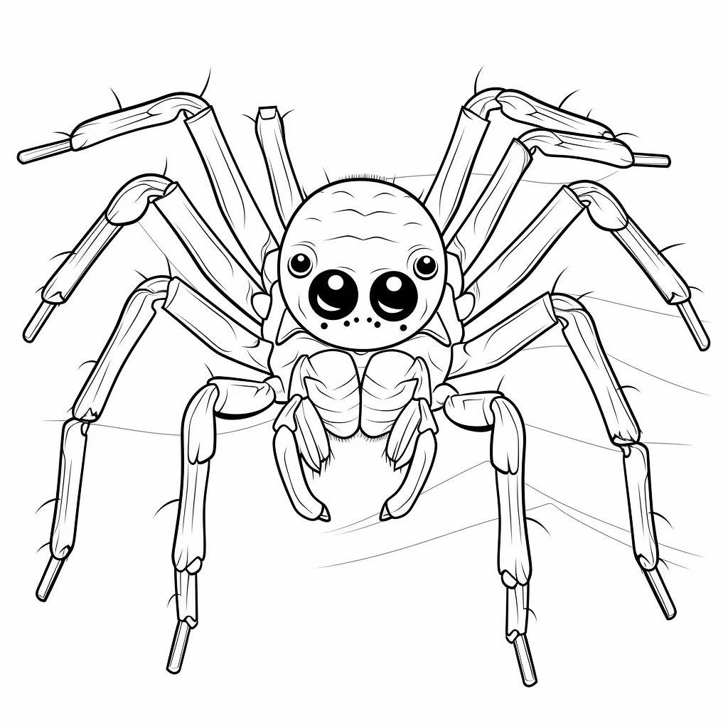 Zebraspinne in ihrem Netz Ausmalbild und Malvorlage
