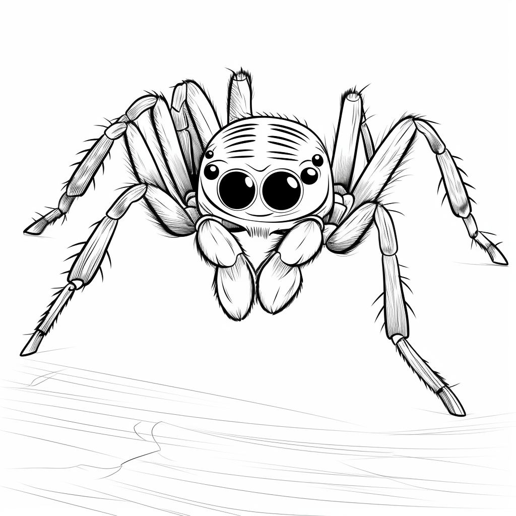 Zebraspinne mit gestreiftem Körper Ausmalbild und Malvorlage
