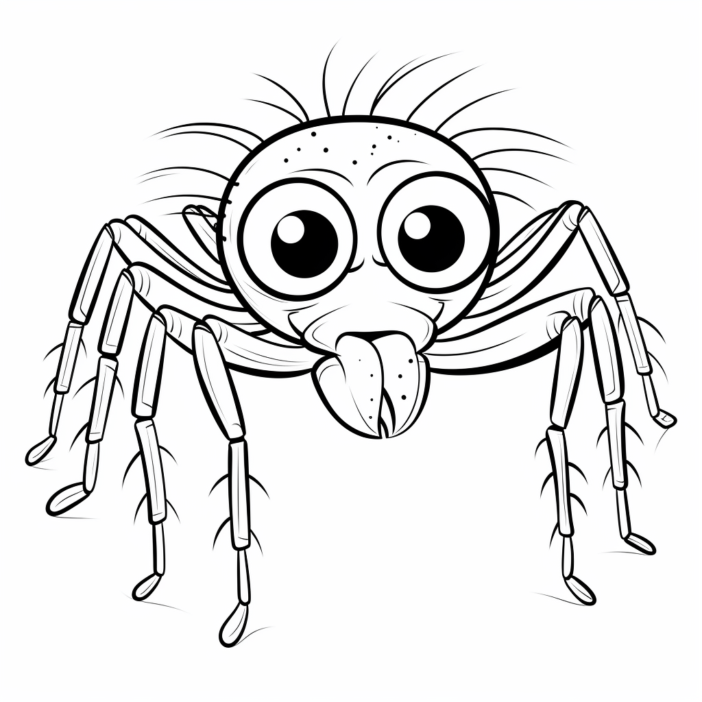 Zebraspinne mit großen Augen Ausmalbild und Malvorlage