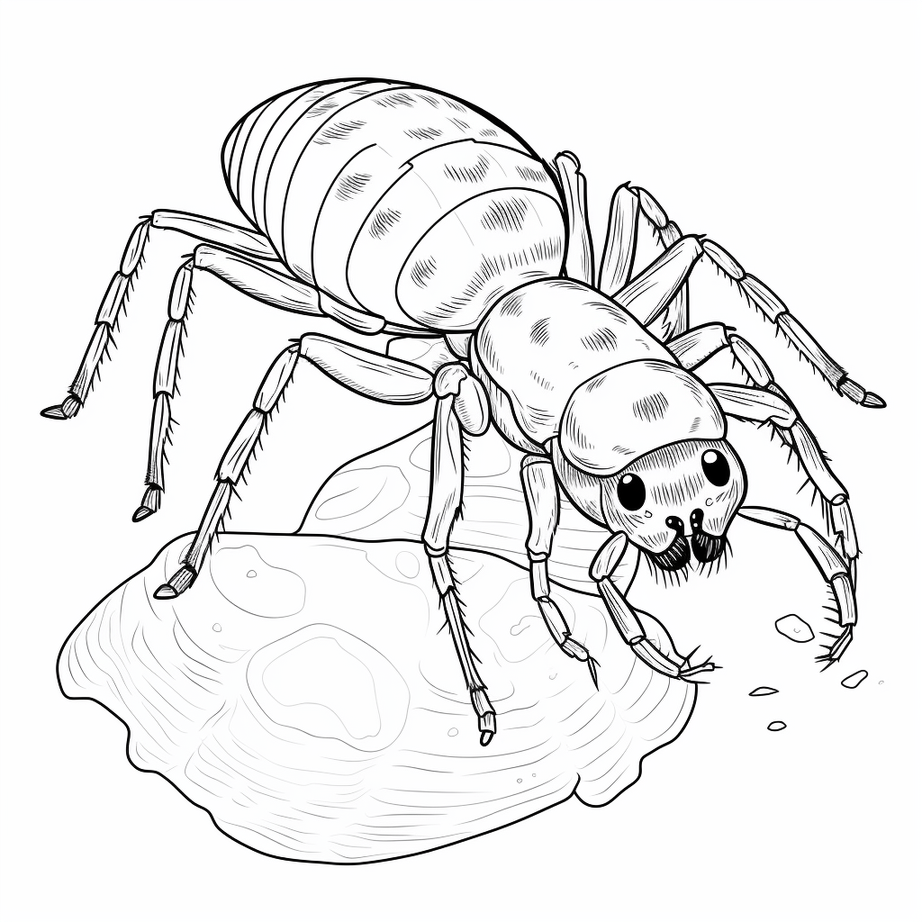 Zebraspinne umgibt ihr Eikokon mit Seide Ausmalbild und Malvorlage