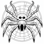 Zebraspinne webt ihr Netz Ausmalbild und Malvorlage