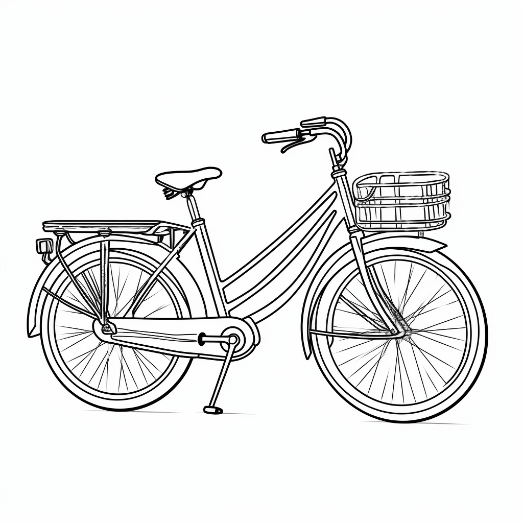 Altes Tandemfahrrad Ausmalbild und Malvorlage