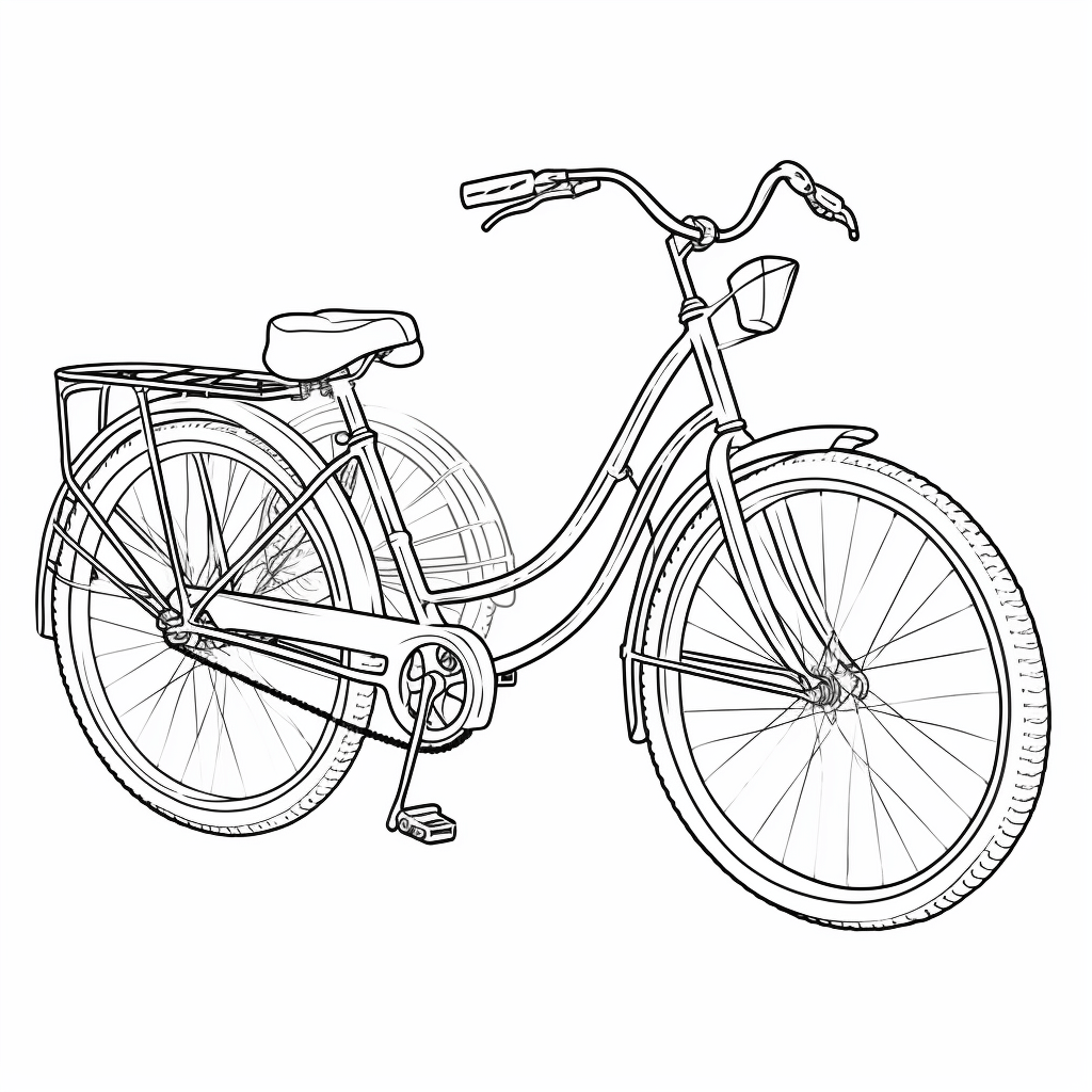 Altes braunes Tandemfahrrad Ausmalbild und Malvorlage