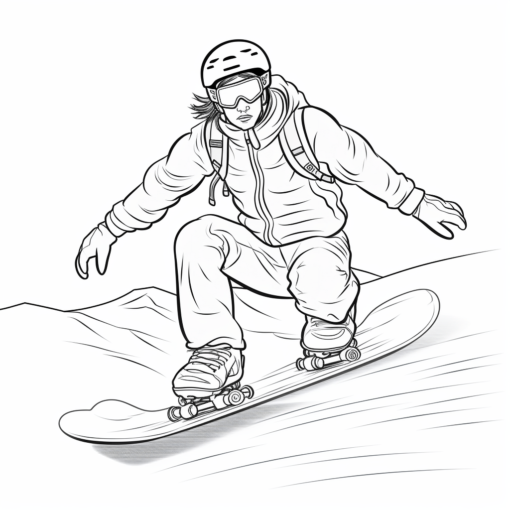 Anfänger-Snowboarder Ausmalbild und Malvorlage