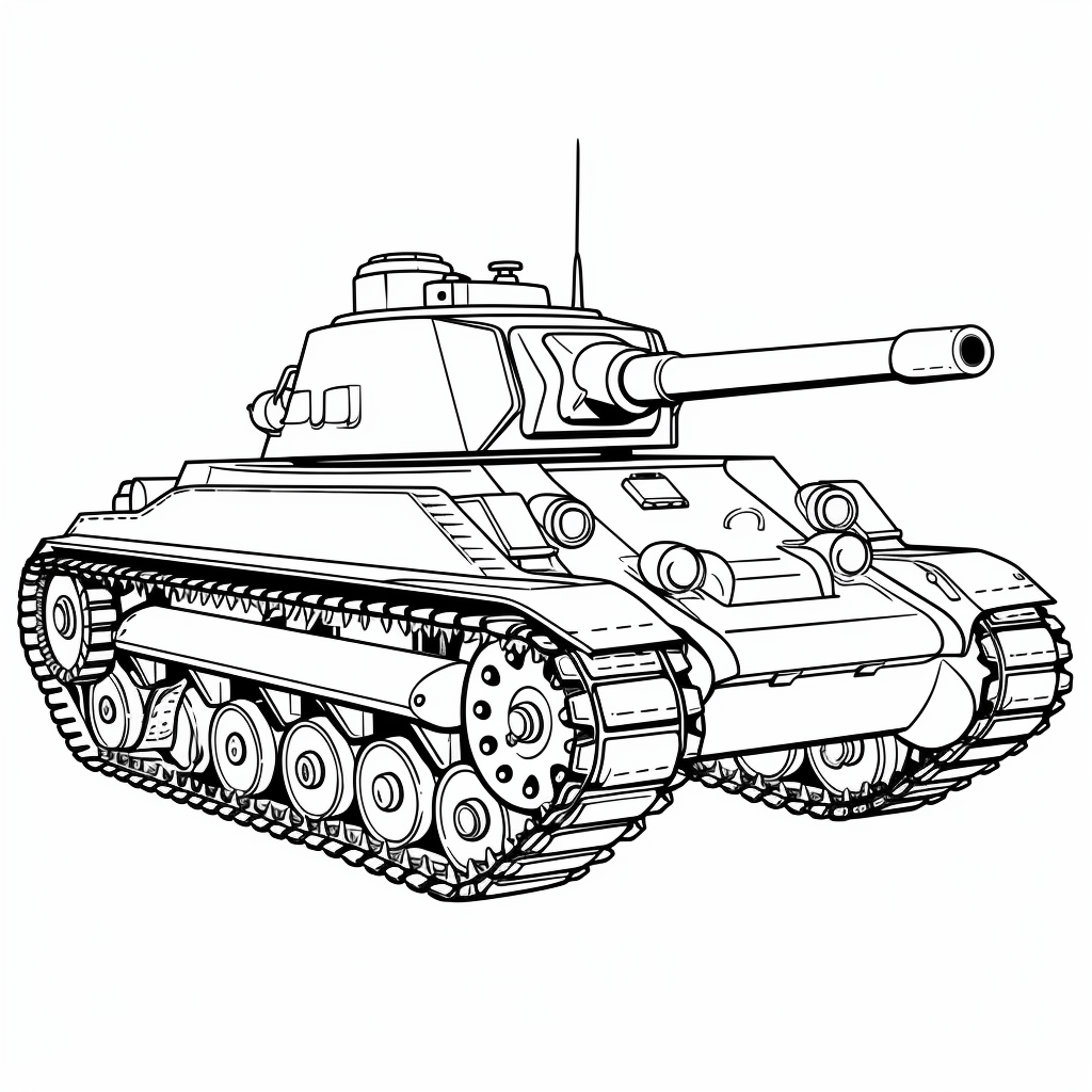 Antiker Panzer Ausmalbild und Malvorlage