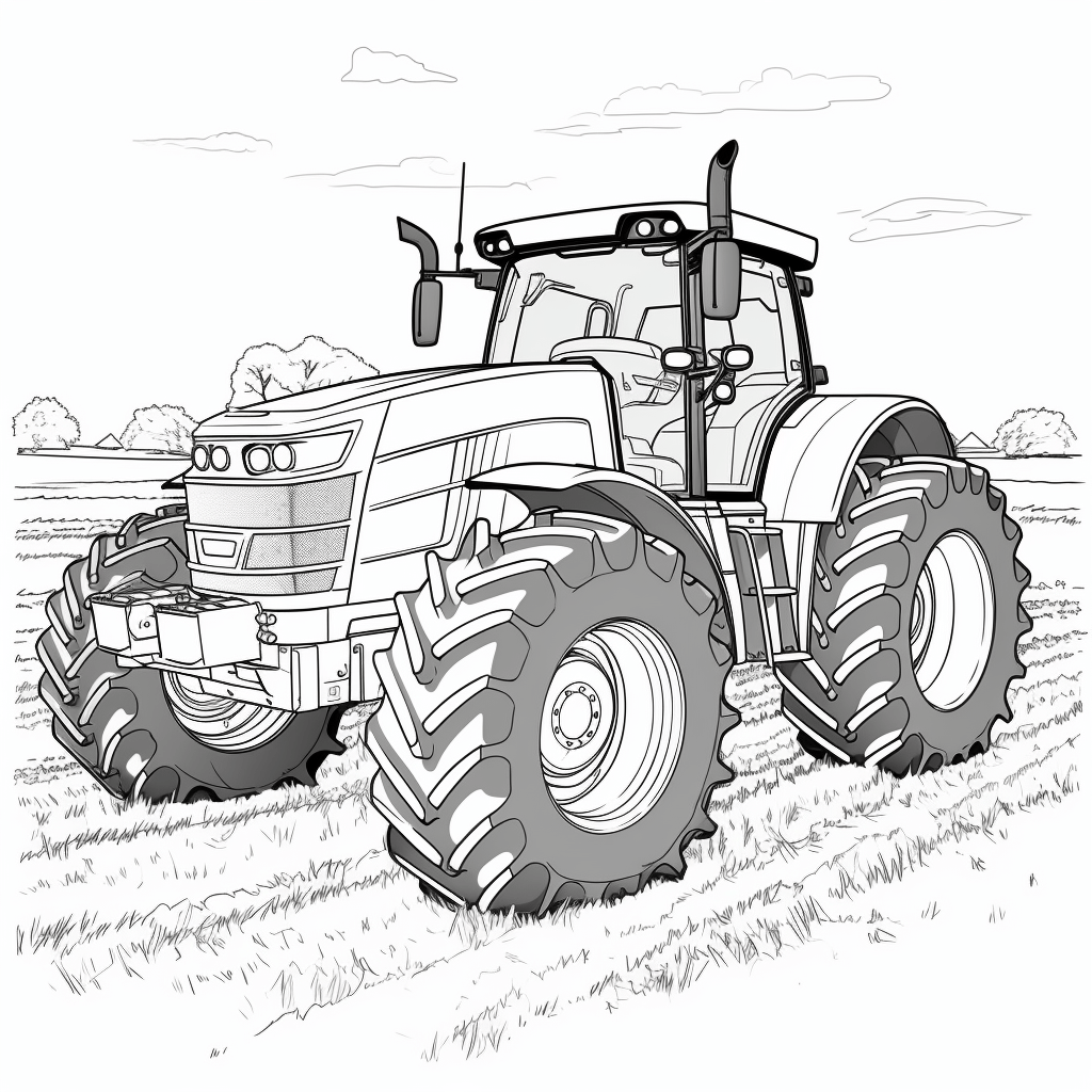 Arbeits-Quad auf dem Bauernhof Ausmalbild und Malvorlage