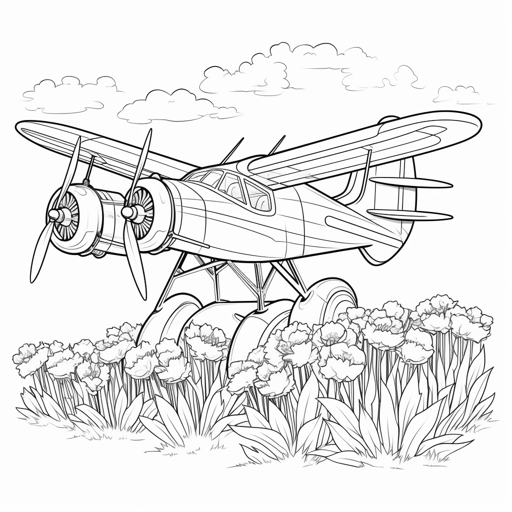 Blumen duften für das Segelflugzeug Ausmalbild und Malvorlage