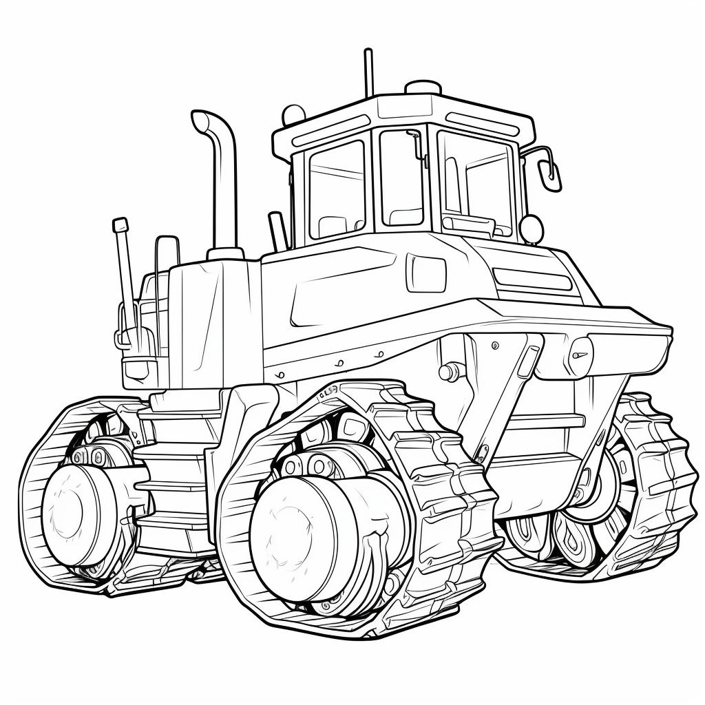 Bulldozer mit Schaufel und Räder Ausmalbild und Malvorlage